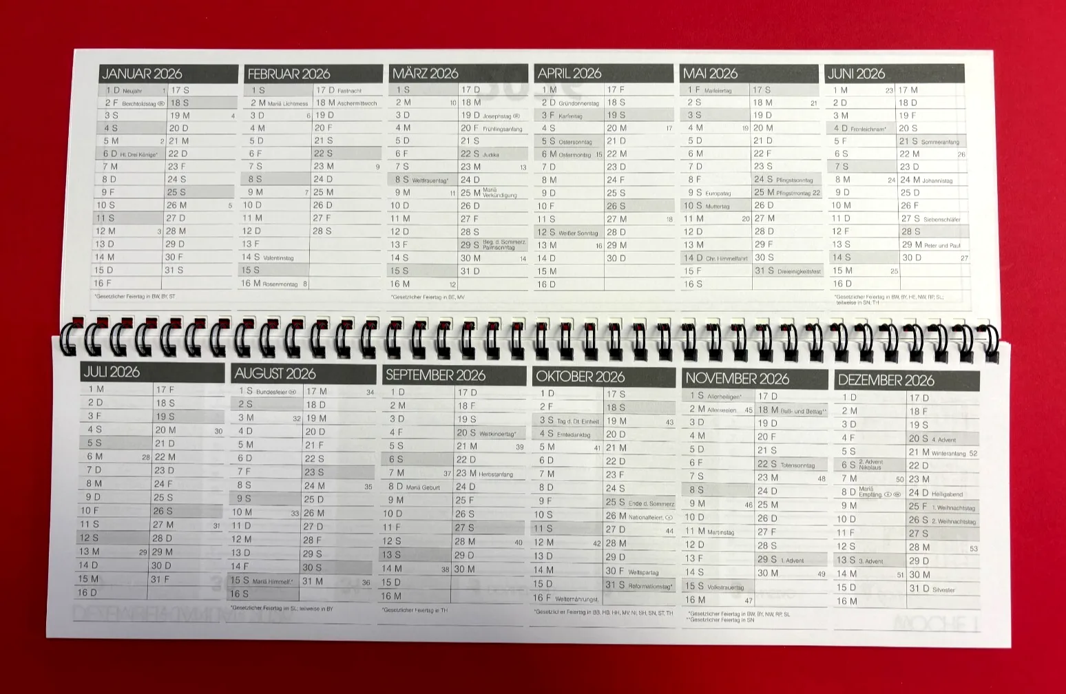 Brunnen Taschenkalender Mod. 713 2026 | A7, Leder, Bordeaux  1071355296 Brunnen Papier Gmbh